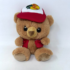 Bass Pro Shops Trucker Cap Bear Plush Stuffed Animal Red Hat Teddy Cute Toy 8"