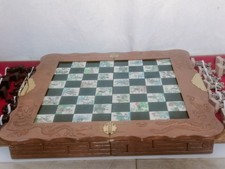 Antica Scacchiera Asiatica In Legno A Valigetta 