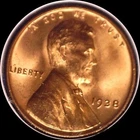 USA 1938 1 cent  BU full red #0923