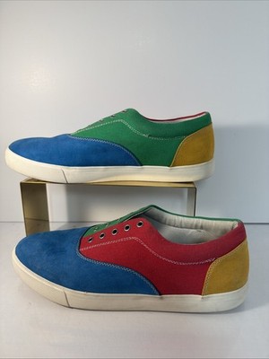 CLUB ROOM Men's Red Blue Lance Lace-Up Low-Top Casual Sneaker Shoes Size 11M