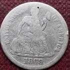 1869 Seated Liberty Dime 10c Nicely Circulated #98109