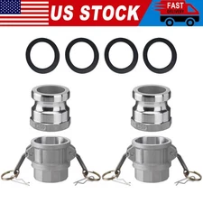 2'' Camlock Fittings Type D & Type A Cam and Groove Hose Fittings W/ 4PCS Gasket