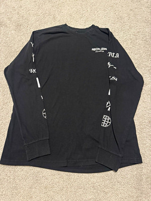 Young & Reckless Men's Double-Sided Graphic Print Crew Neck Tee Black XL