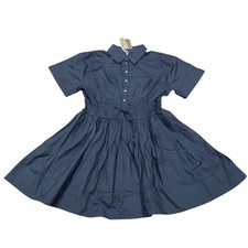 NWT J.Crew Women's Sz 6 Navy Elena Mini Shirt-Dress Cotton Poplin A-Line CI853