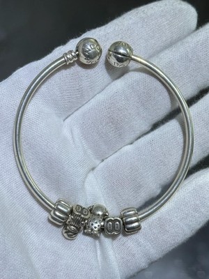 PANDORA Sterling Silver Children Girl Boy Charm Bangle