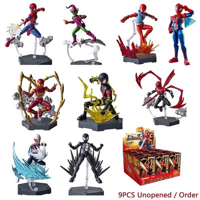 Marvel Spider Man Action Figure Model Kit Unopened Blind Box Keeppley 9PCS/Set