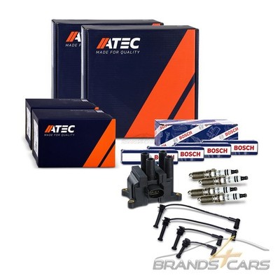 ATEC ZÜNDSPULE + BOSCH ZÜNDKABELSATZ + ZÜNDKERZEN FÜR FORD FIESTA FOCUS FUSION