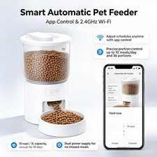 3L Automatic Pet Feeder WiFi Smart Food Dispenser for Cats Dogs Timed Meals