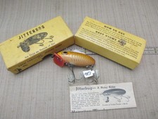 Fred Arbogast PLASTIC JITTERBUG YELLW HERRINGBONE PLASTIC LIP Fishing Lure