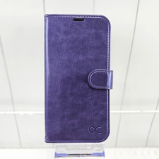 iPhone 14 Pro Purple Faux Leather Wallet Case OC 3 Credit Card Slots Slip Pocket