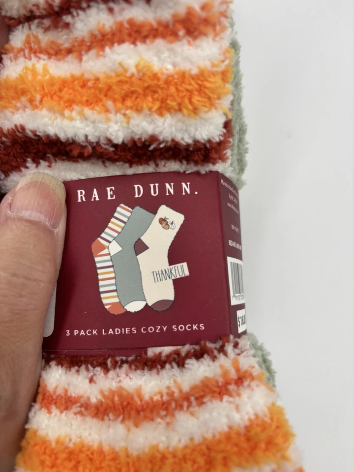 3 Упаковки RAE DUNN осень осень благодарный уютный экипажа носки женская обувь Sz 5-10 новый - Изображение 2 из 3