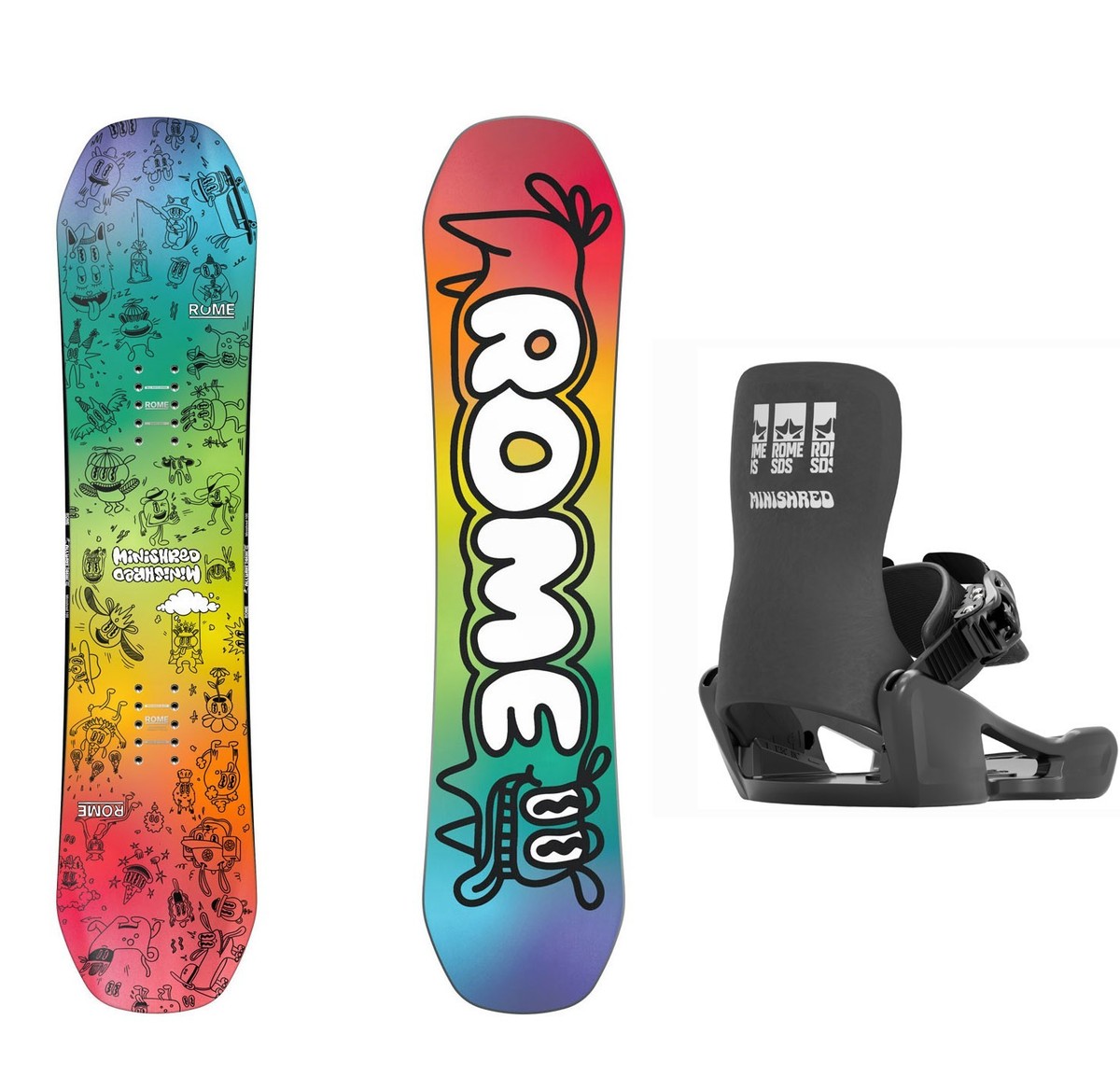 Rome Minishred Kids Snowboard 100 cm with XS(11C-1K) Minishred
