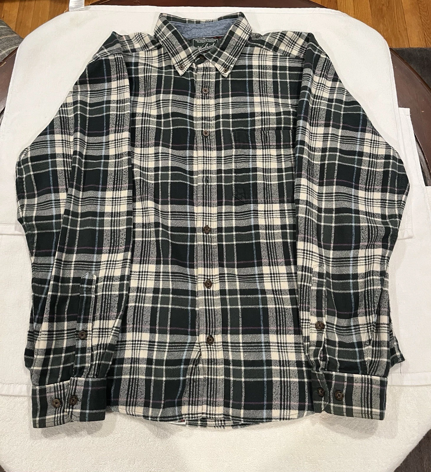 Woolrich Men’s Large Green Flannel Shirt 100% Cotton