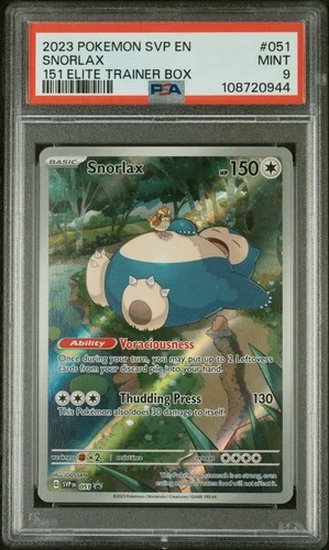 2023 POKEMON SVP EN-SV BLACK STAR PROMO 151 ELITE TRAINER BOX #051 SNORLAX PSA 9