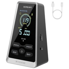 Slim LCD Metronome with USB Recharge and Headphone Jack - 5 Ounce Lightweight