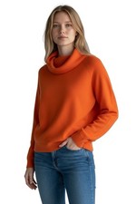 Outlander Studio Vintage Lambswool Angora Sweater Orange Fall Cozy Luxury Size M
