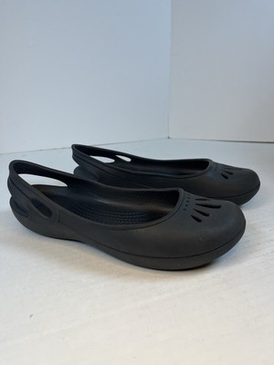 Crocs Kadee Ballet Flats Slip-on Women s Size 7 Black Closed Toe Comfort Shoes