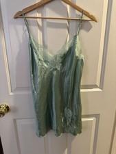 Sage Green Victoria's Secret Sleep Dress/ Slip, Lace slit, Size M