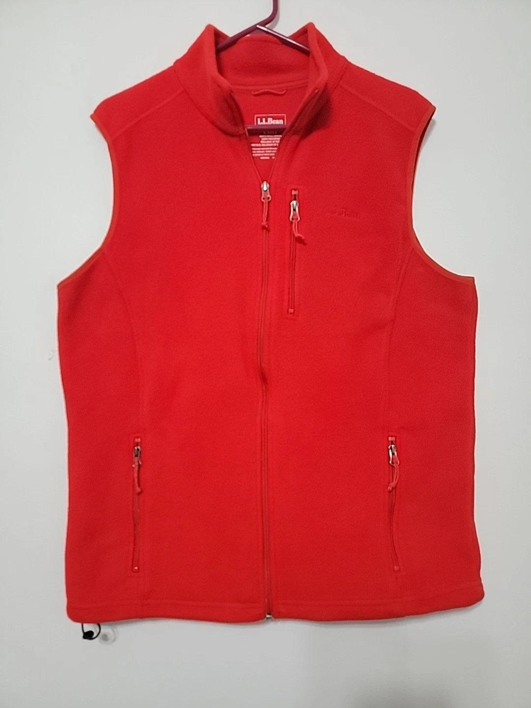LL Bean Fleece Vest Polartec Recycled Full Zip Sleeveless Outdoor Sz L Tall
