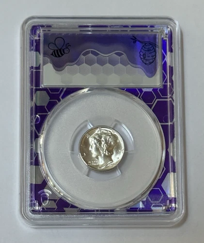 1945 Mercury Dime 10¢ (90% Silver) ~ PCGS MS 64  ~ Trader Bea Label