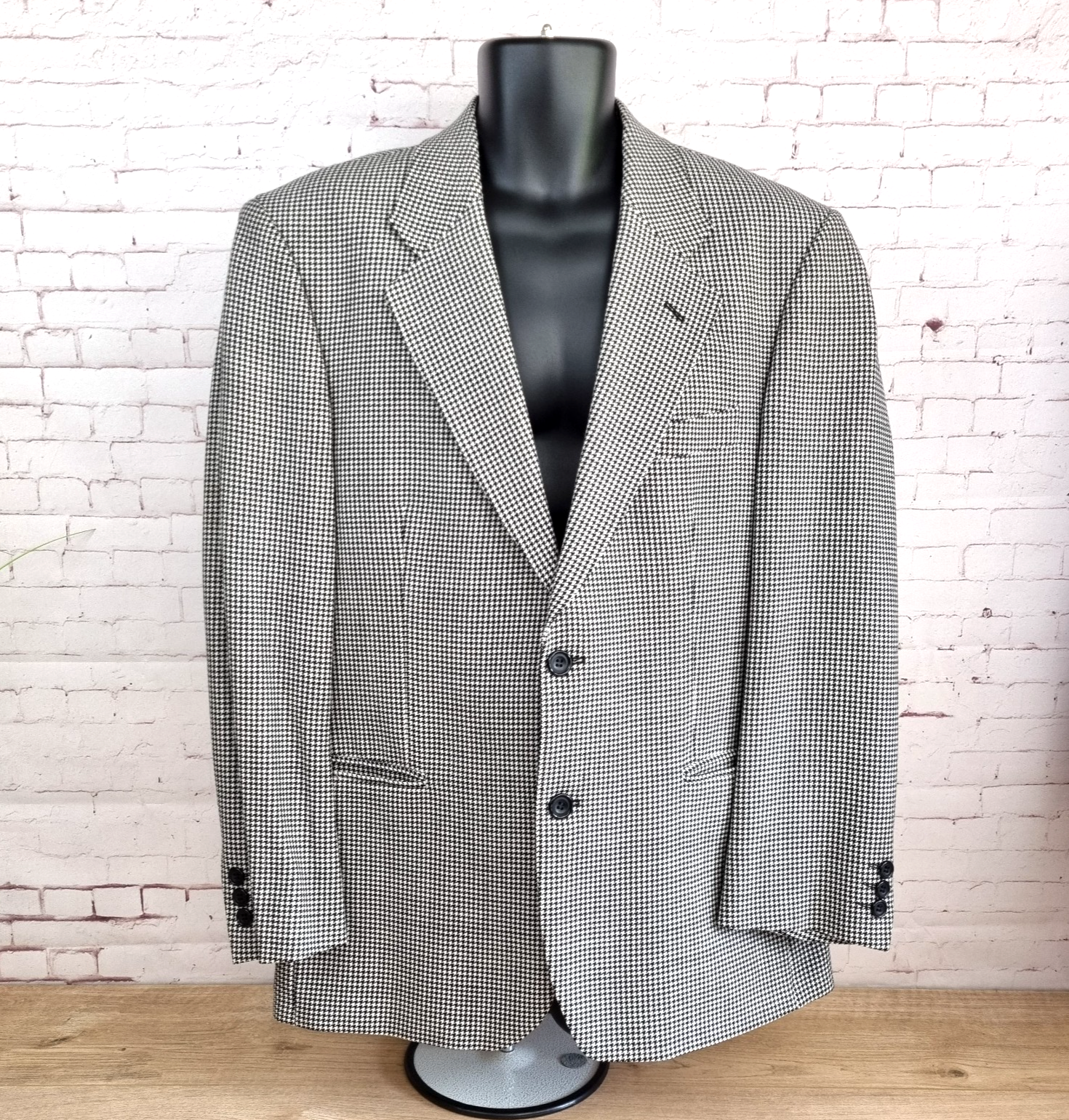 Vintage St Michael M & S Wool Blazer, Jacket Men's 40 Black & White Houndstooth