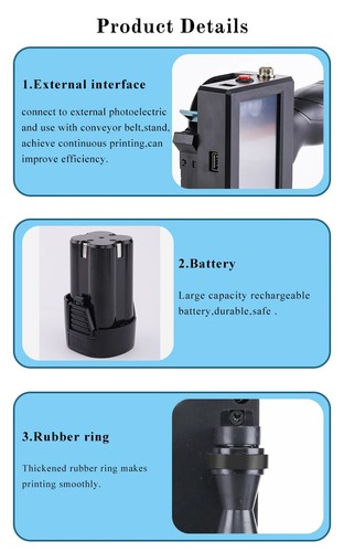Handheld inkjet printer prints date text barcode QR code on cardboard box - Afbeelding 10 van 14