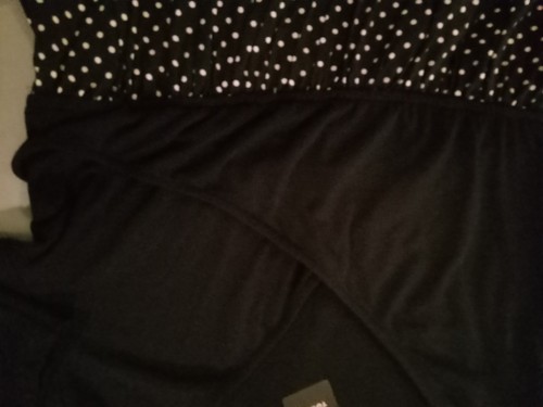 Torrid Kleid Größe 2 schwarz gepunktet Stretch Faux Wickel 3/4 Arm Dress - Bild 5 von 11
