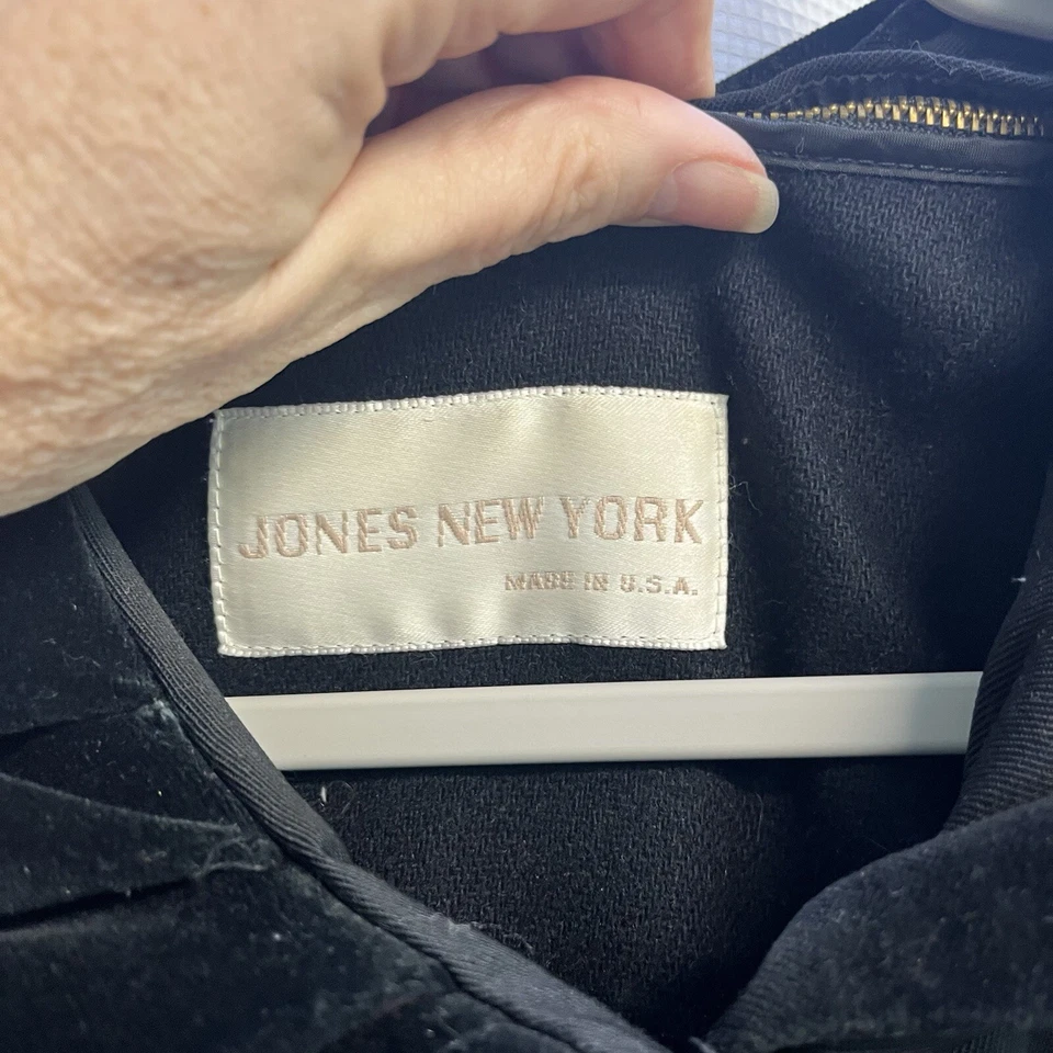 Abrigo de Colección Jones New York Largo Completo 100% Lana Capa Con Capucha Clásico Elegante 8 Foto 4 de 4