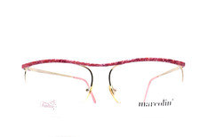 Vintage Pink Metal Eyeglass Frame For Women Made In Italy Marcolin