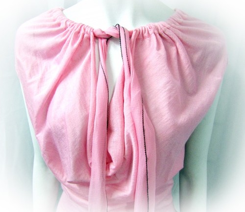 Vintage NEW NINA RICCI Pink Cashmere Silk Tie Lace Top Blouse Medium - Picture 6 of 10