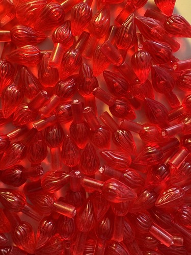 VTG Ceramic Christmas Tree Topper Medallion Red Plus 150 Light Bulbs Twist NOS - Picture 4 of 8