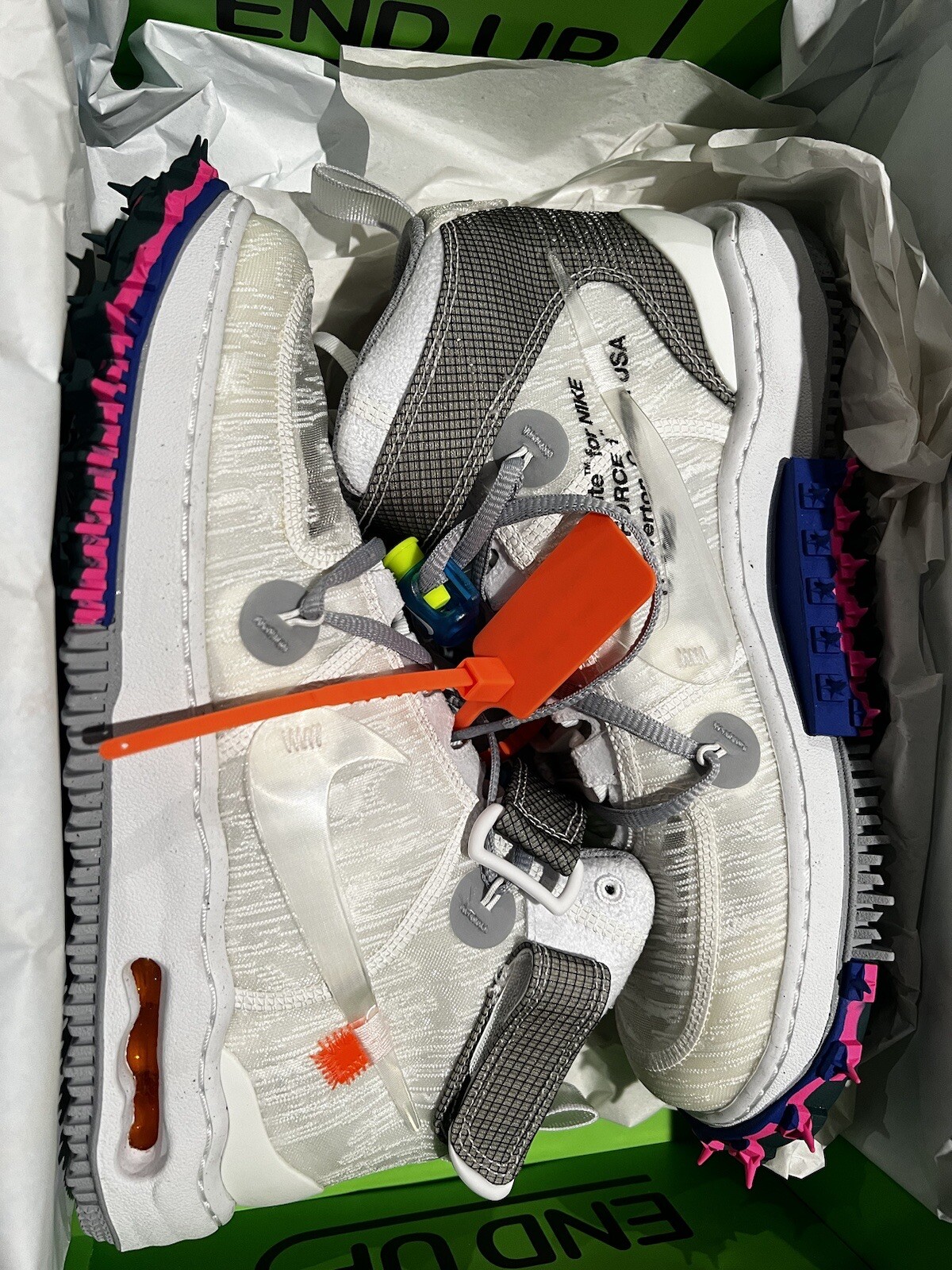OFF WHITE X NIKE Nike Air Force 1 MID SP x bianco sporco 2022 D06290 100 nuove con scatola taglia 9 5