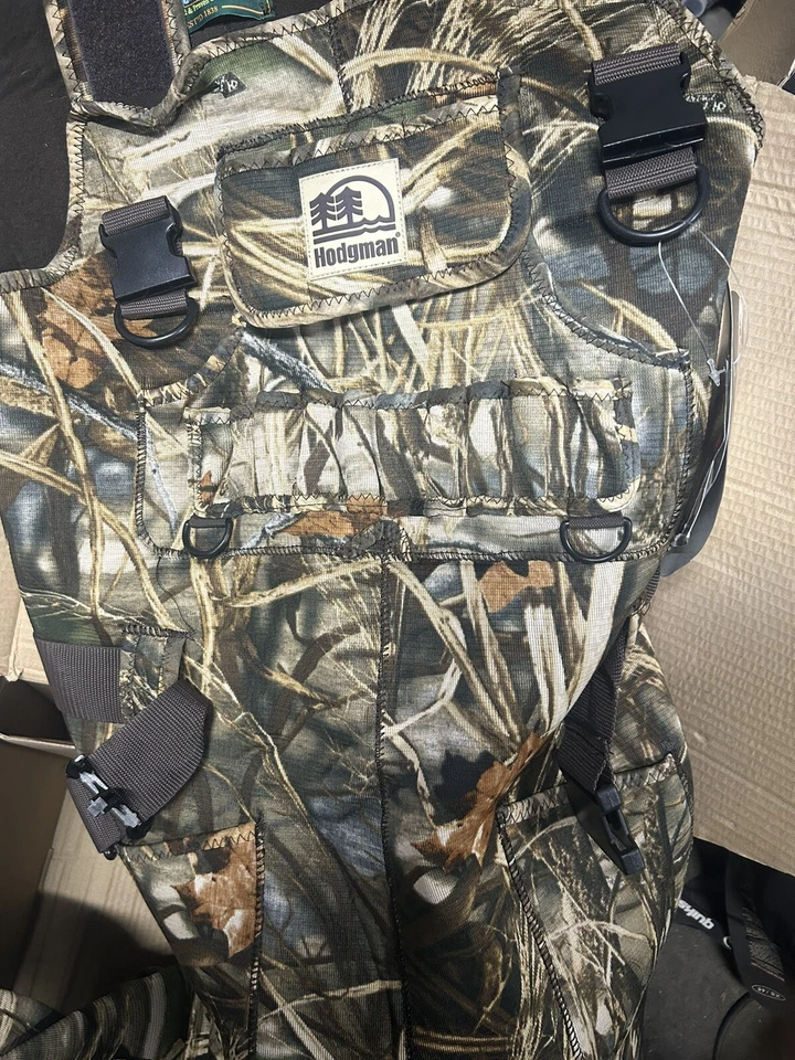 Hodgman Camuflaje Pecho Pato Caza Vadeadores Neopreno Max-4HD Talla 7 Con 10 Lazos de Concha Foto 3 de 3