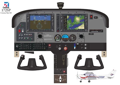 Cessna 172 SP with Nav III Cockpit Poster 24"x36" | eBay