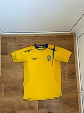  S  SWEDEN NATIONAL TEAM FOOTBALL SHIRT 2005-2006/08 JERSEY UMBRO block core