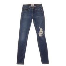Frame Le Skinny de Jeanne Distressed Blue Jeans Womens 24 Made in USA