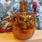 6424 Vtg Blenko Bud Vase Amber Art Glass Bottle Jug Pontail Mid Century modern