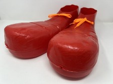 Rubie's Clown Shoes Red Adult Size 15 Blow Mold Plastic Vtg Costume 1978 USA