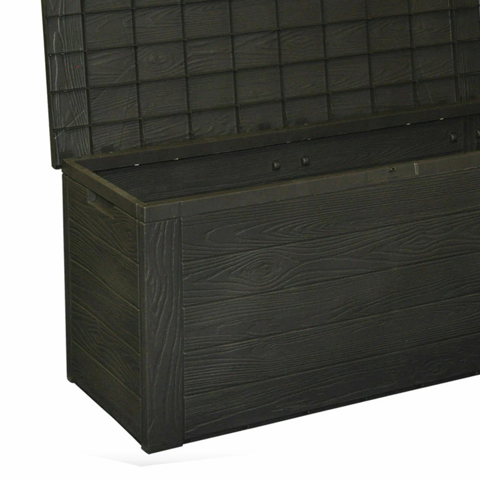 Extra Large Storage Solution Box Garden Patio Chest Lid Container Wood Look New - Image 4 of 4