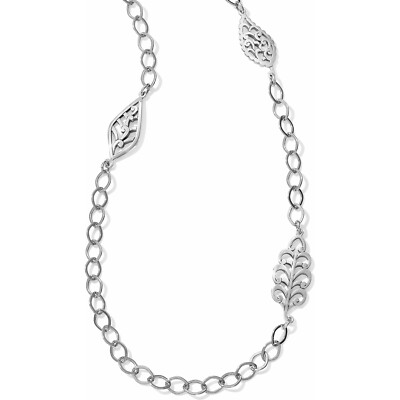 Collana Lunga Brighton BARBADOS LEAF Y - Argento E Oro Rosa - Nuova Con Etichette