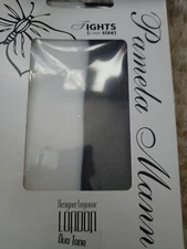 PAMELA MANN  TIGHTS one SIZE duo tone- white-black- designer legwear london