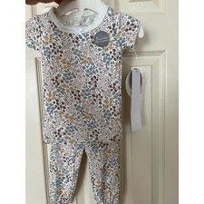 Milkberry Set of 2 Pc Flower Bamboo Pajamas PJs 5T for sensitive skin