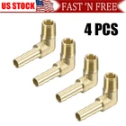 4PCS 90 Degree Elbow Brass Hose Barb Fitting -1/4 Barb to 1/8 Male NPT Adapter