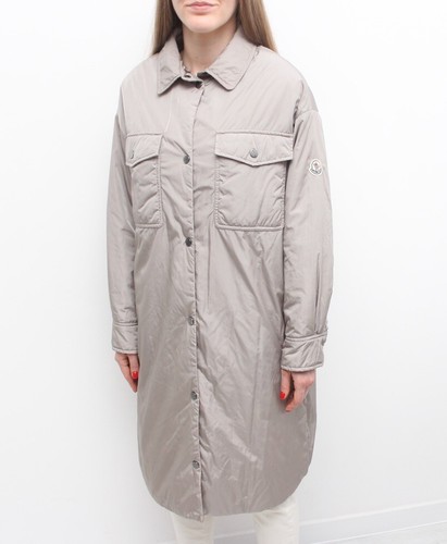 Authentic Women's MONCLER Camicia Down Puffer Jacket Coat Long Size 42 fits ~M - Picture 2 of 15