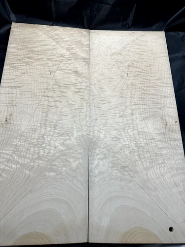 #751 Quilted Maple Drop Top Top Luthier Guitar Figured Wood Bookmatched Set