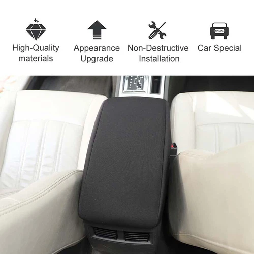 Black Center Console Armrest Lid Pad Cover for Charger Chrysler 300C 2004-2010 - Picture 6 of 10