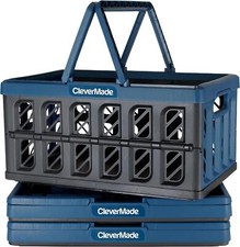 Collapsible Shopping Basket Ocean 3pk 24l 6 Gal Reusable Plastic Grocery Shopp