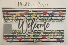 Magnetic Mailbox Cover "Welcome " Stripes w/ Wildflower Mix, Everyday Use