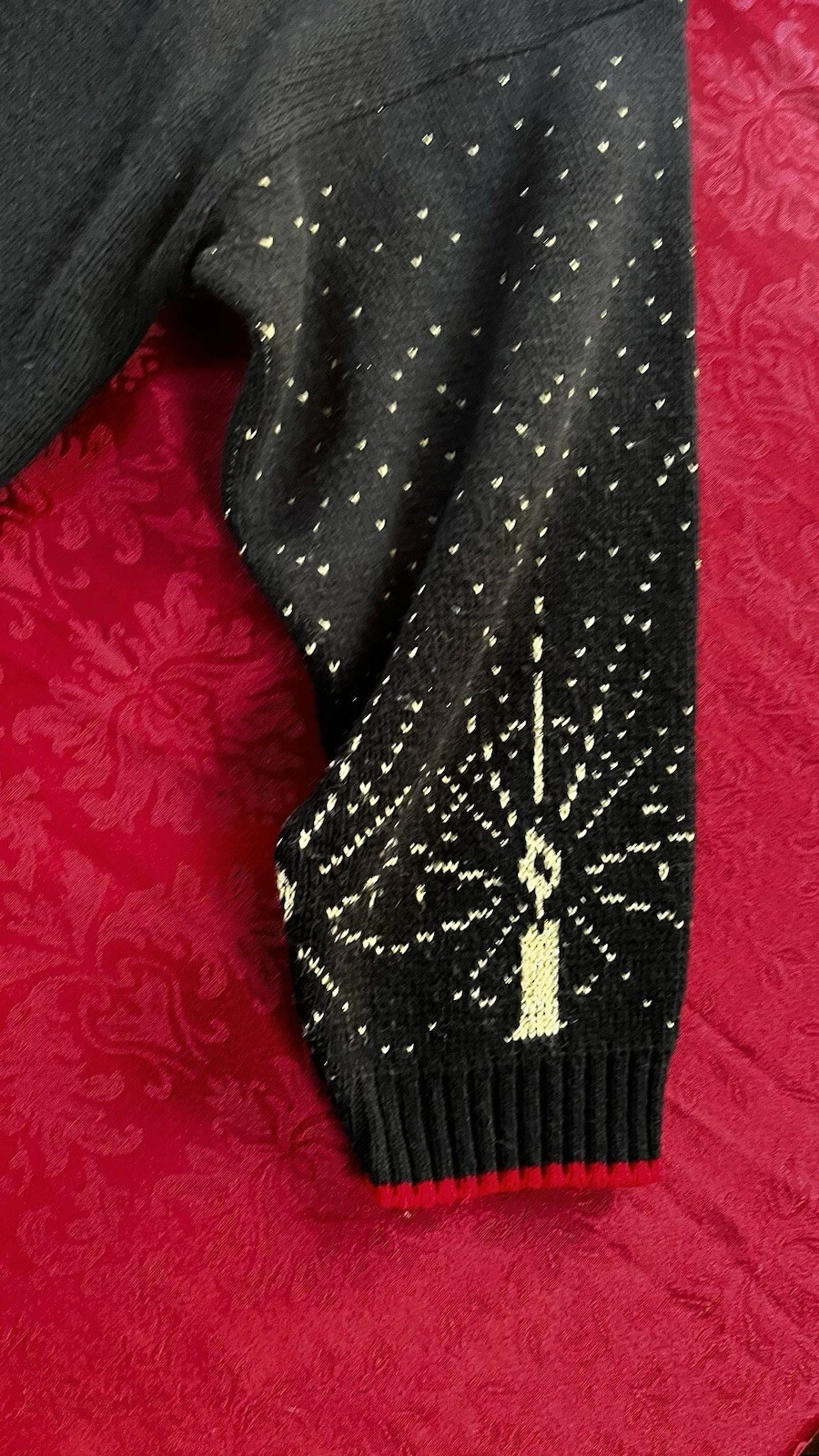 Nutcracker  Holiday Sweater Black White Teddy Bear Christmas USA Made 24W