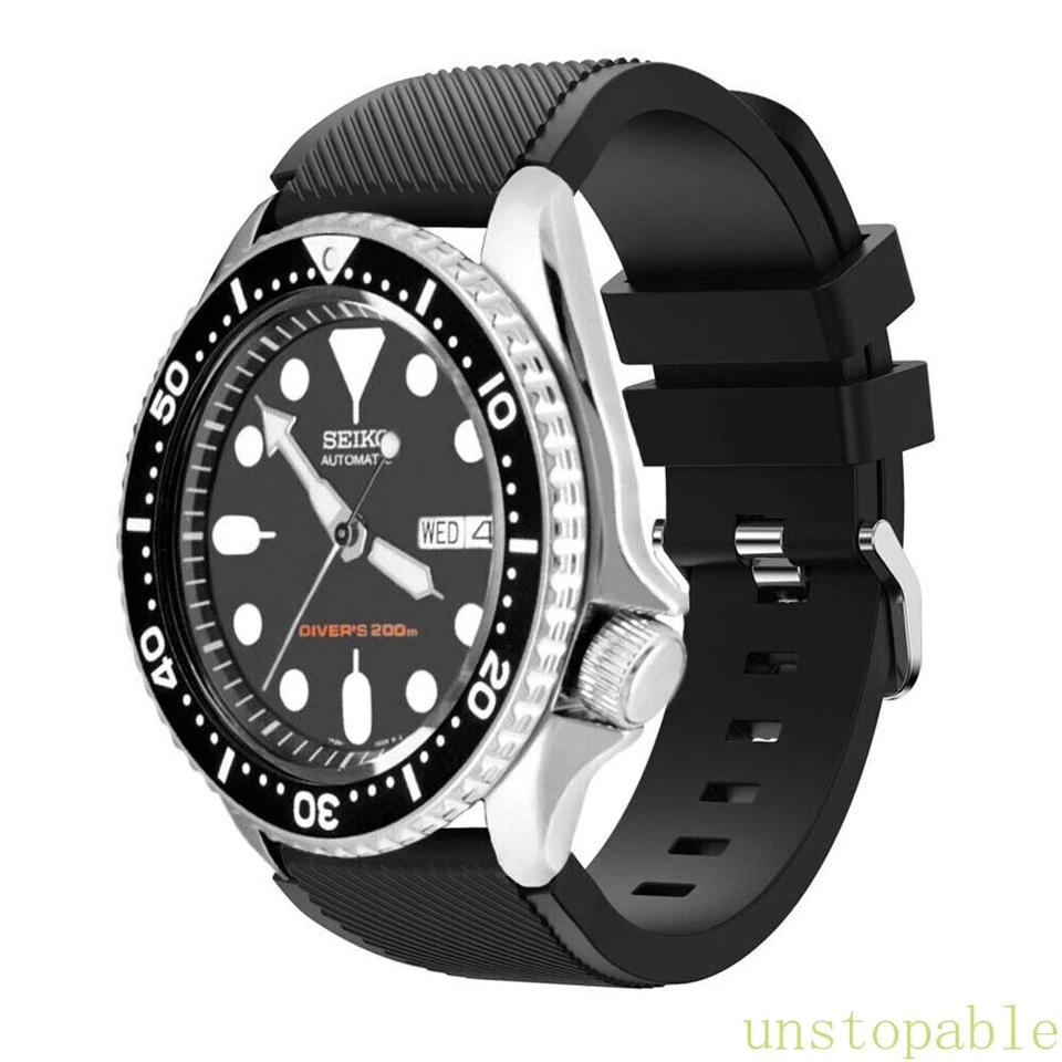 Universal 22mm Quick Release Watch Band Replacement Rugged Silicone Sport Strap - Image 3 of 4
